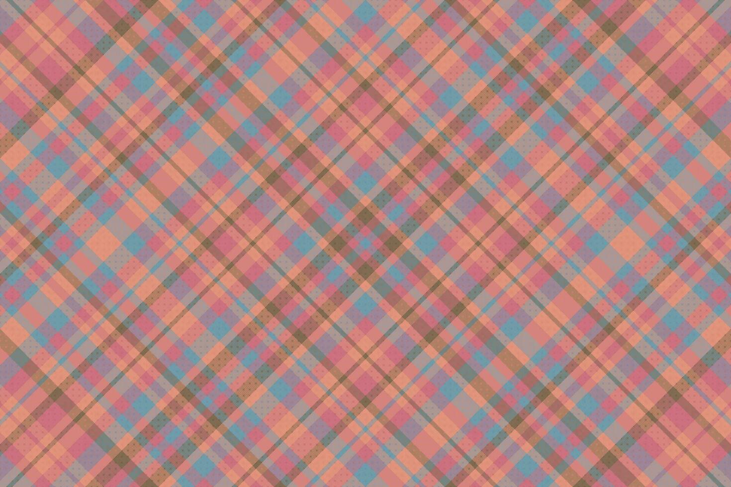 padrão xadrez tartan com textura e cor retrô. vetor