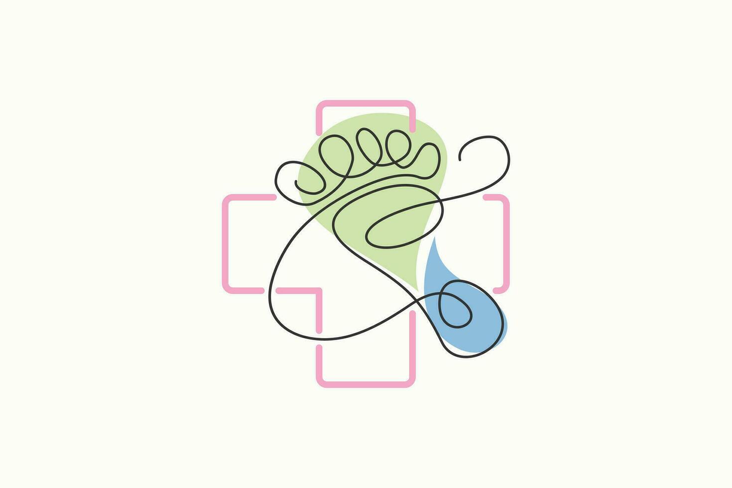 pé logotipo Projeto saúde ilustração mulher pedicure salão e clínica Prêmio vetor