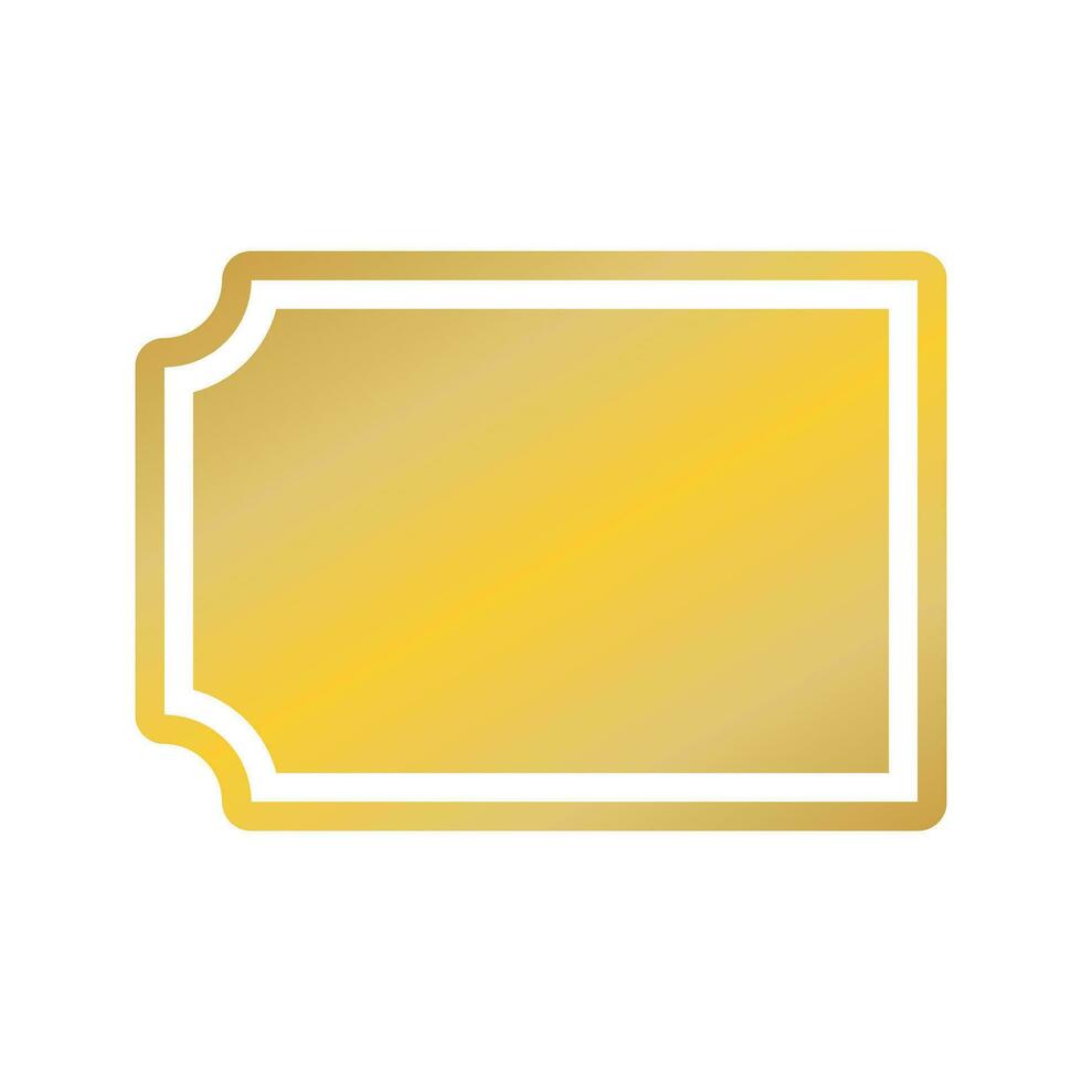 cupom ícone luxo dourado quadro, Armação isolado em branco fundo. vetor ilustração.