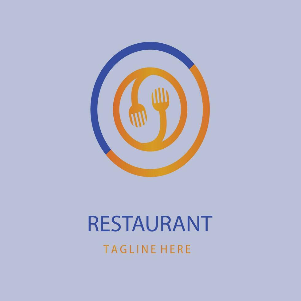 restaurante garfo colher logotipo. restaurante garfo Comida logotipo vetor. vetor
