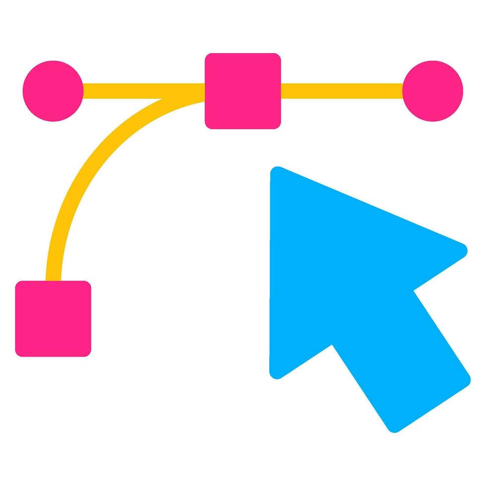 Bezier curva ícone ilustração para rede, aplicativo, infográfico, etc vetor