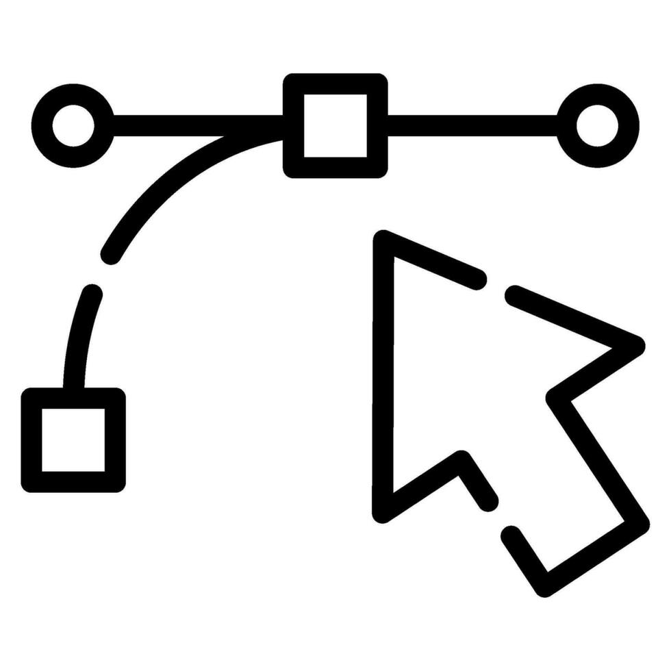 Bezier curva ícone ilustração para rede, aplicativo, infográfico, etc vetor