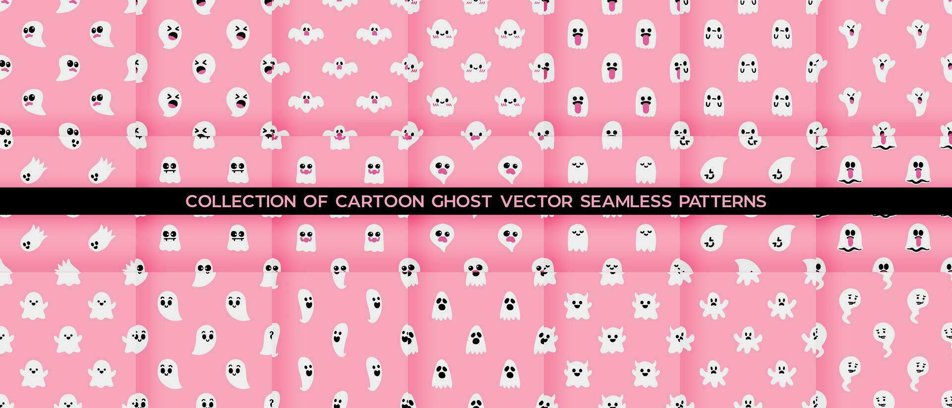 coleção do desenho animado fantasma vetor desatado padronizar fundo.