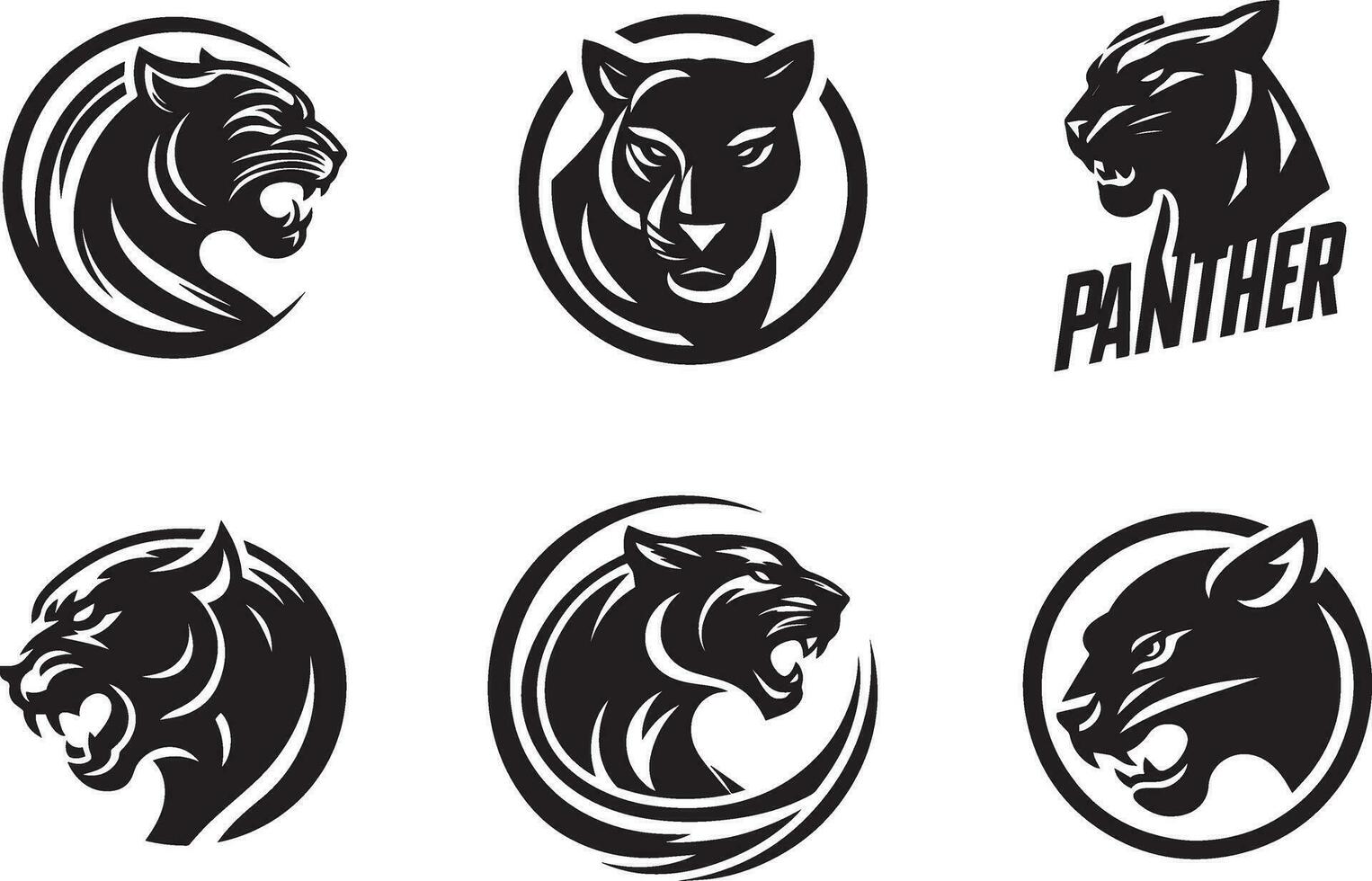 pantera logotipo ícone vetor ilustração Preto cor branco fundo 3
