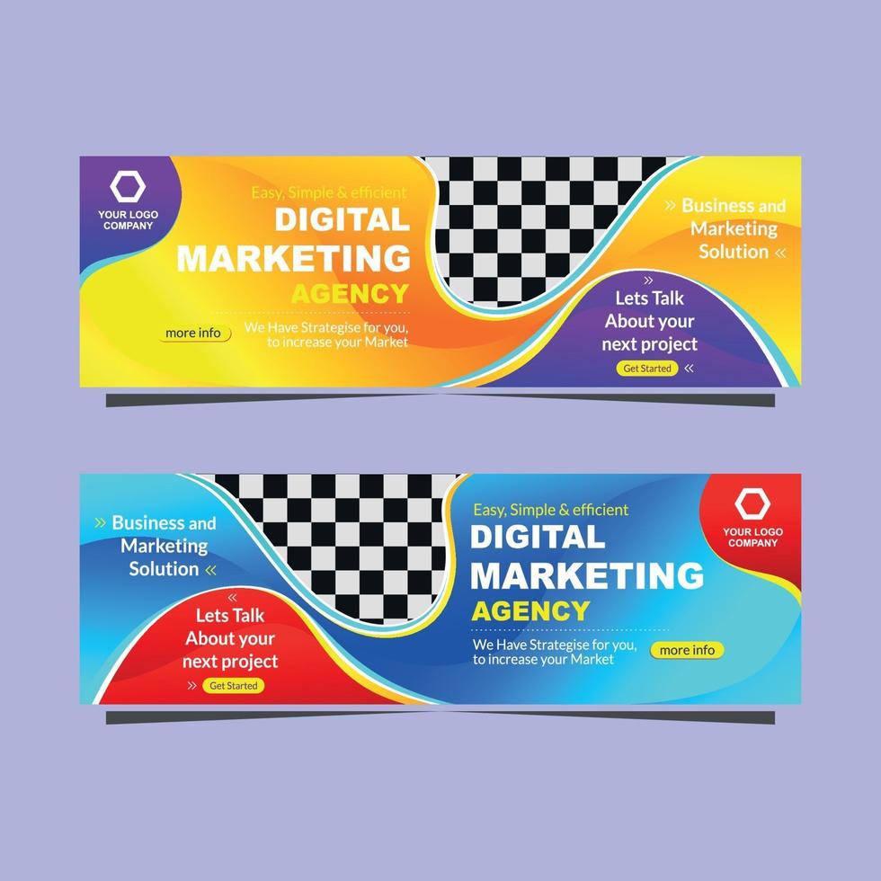 design moderno de agência de marketing digital de banner vetor