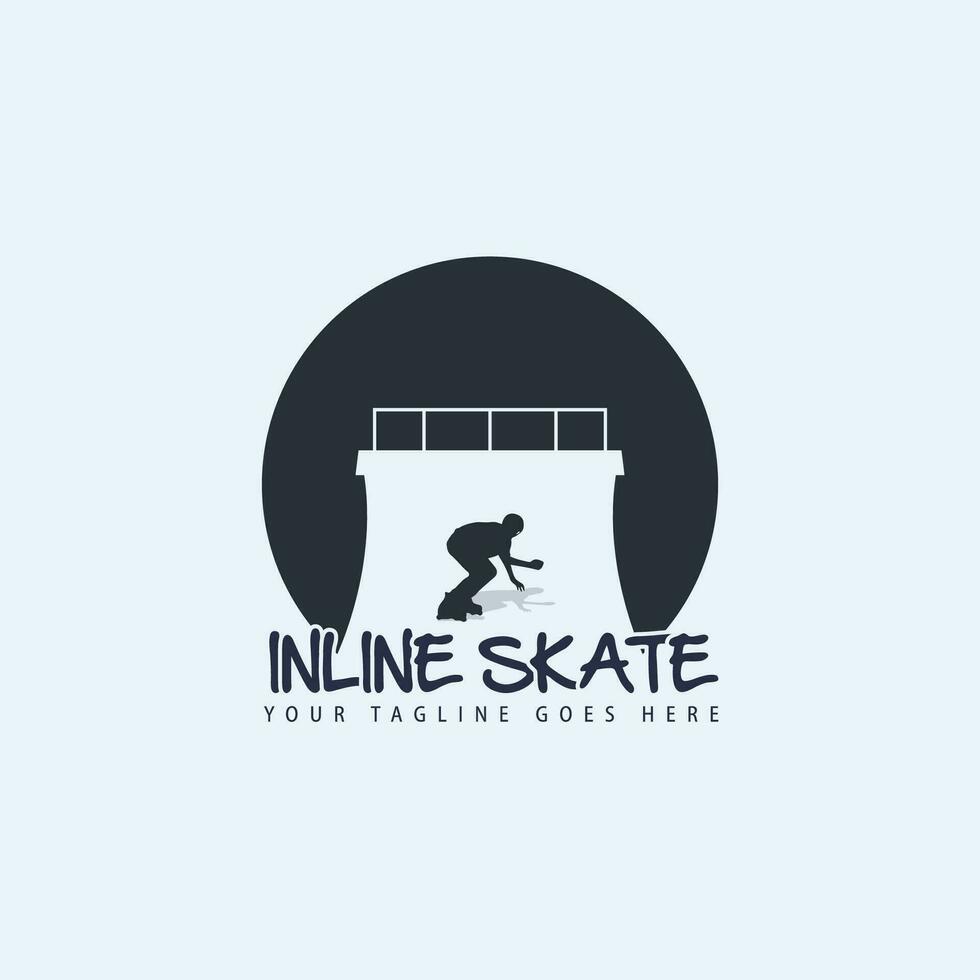 na linha patinação logotipo vetor