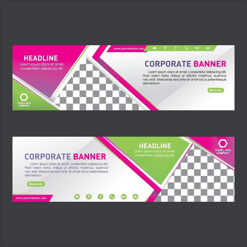 conjunto de design colorido de banner corporativo vetor