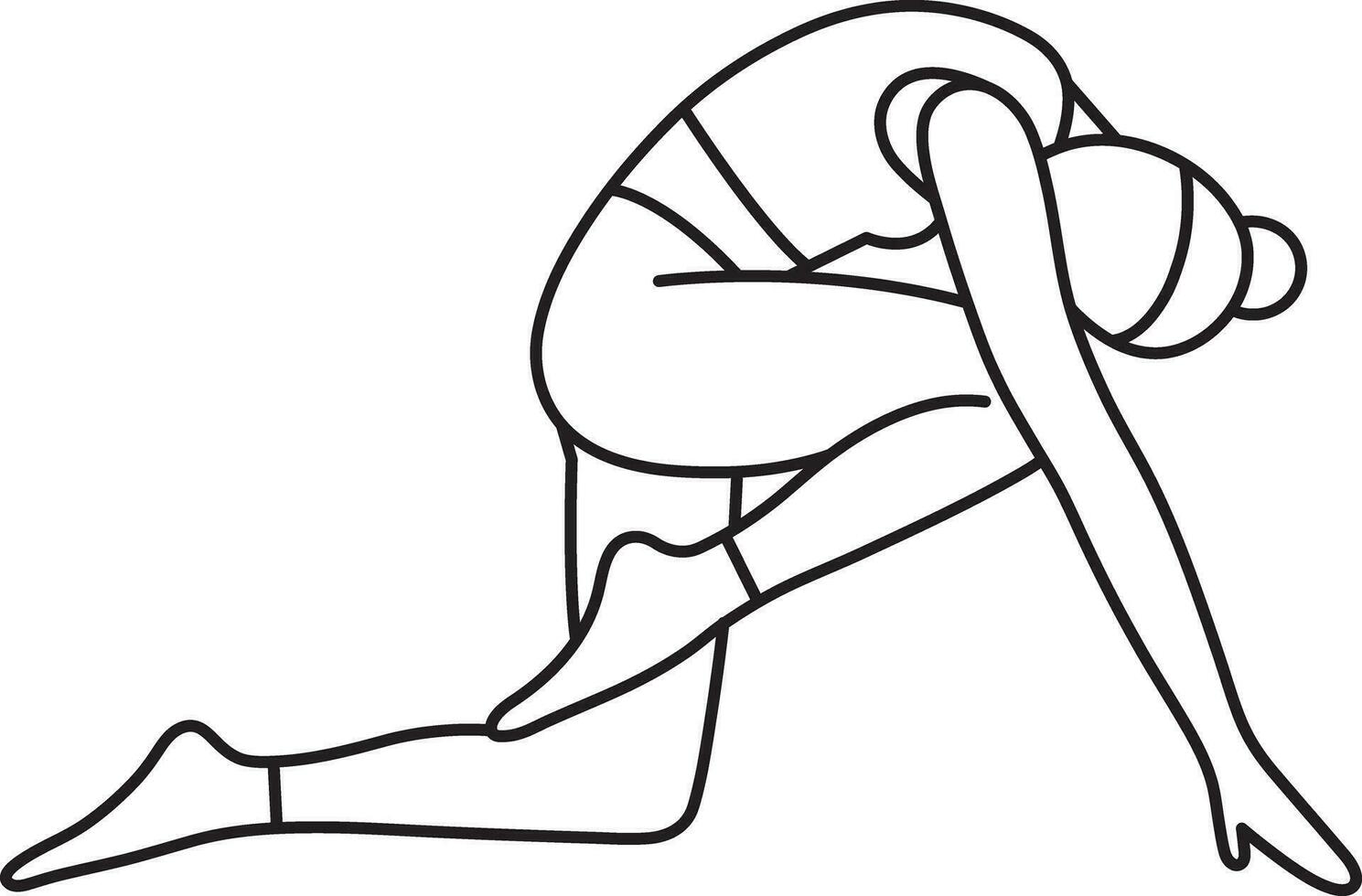 simples vetor ilustração do ekapada bidalasana, saudável estilo de vida, ioga asana, Esportes, rabisco e esboço