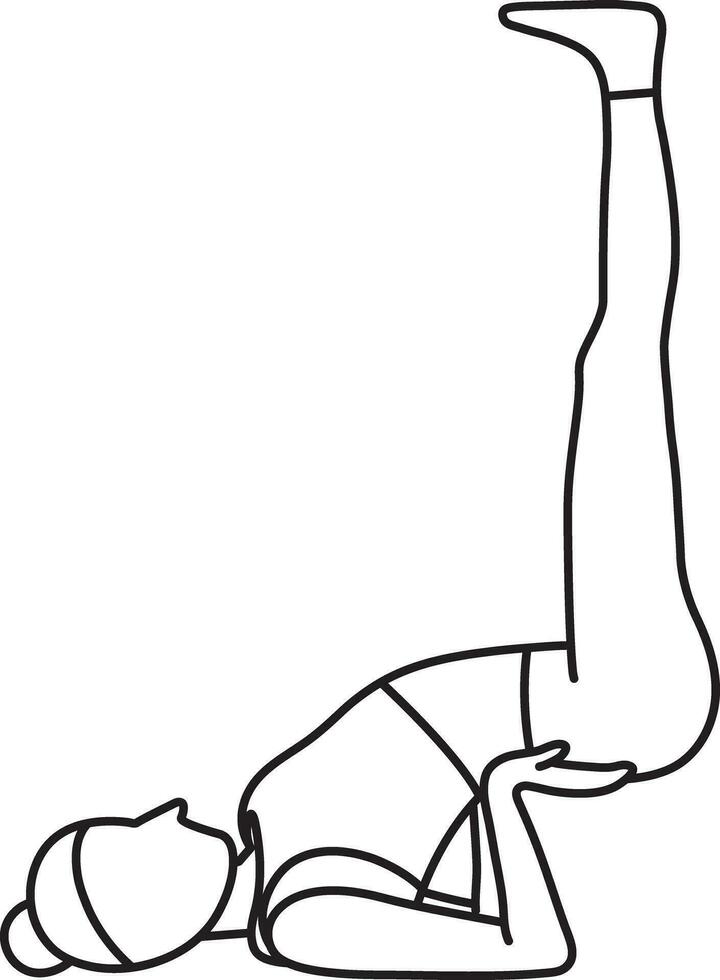 simples vetor ilustração do viparita carani mudra, ioga asana, saudável estilo de vida, Esportes, rabisco e esboço