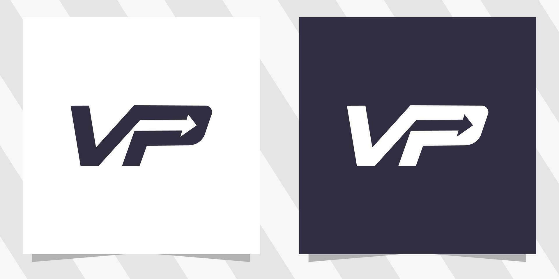 carta vp pv com estrada logotipo Projeto vetor