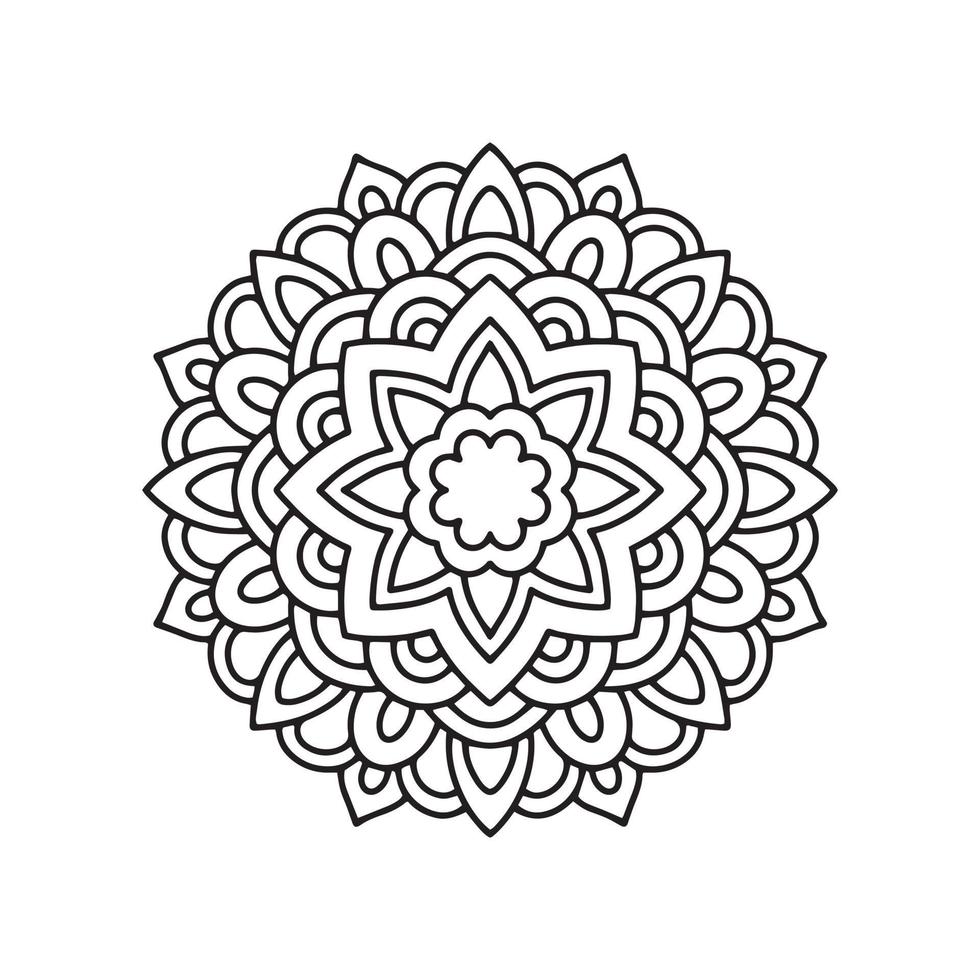 ícone de mandala árabe, estilo de contorno vetor