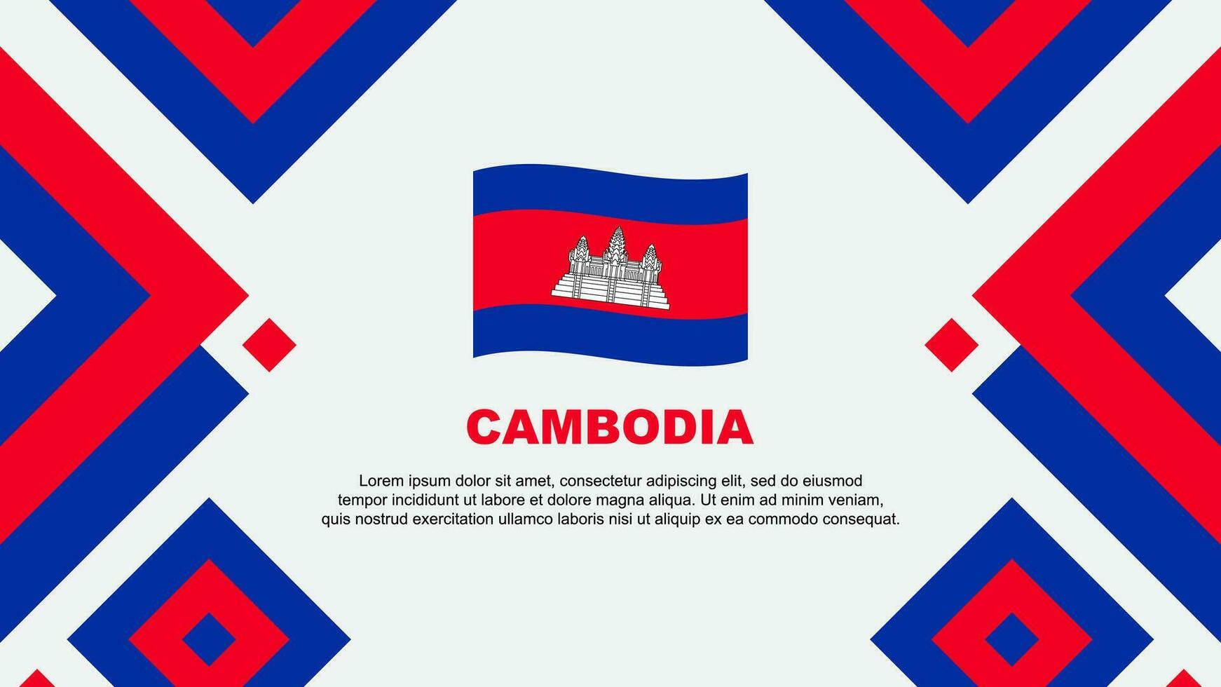 Camboja bandeira abstrato fundo Projeto modelo. Camboja independência dia bandeira papel de parede vetor ilustração. Camboja modelo
