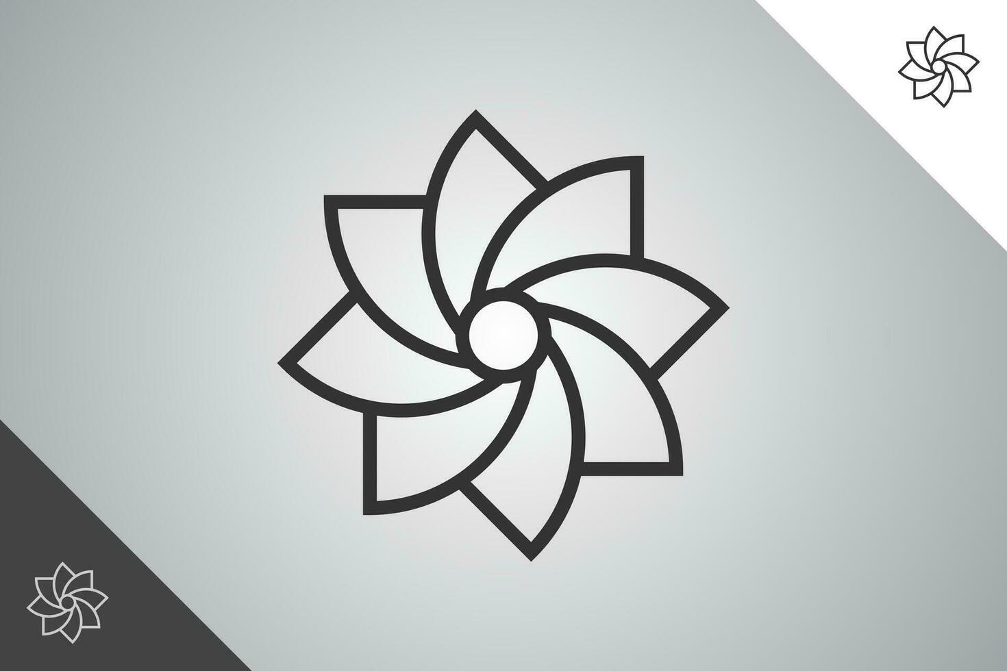 geometria do flor forma moderno logotipo. perfeito e mínimo logotipo para o negócio relacionado para arte, Projeto e criatividade indústria. isolado fundo. vetor eps 10.