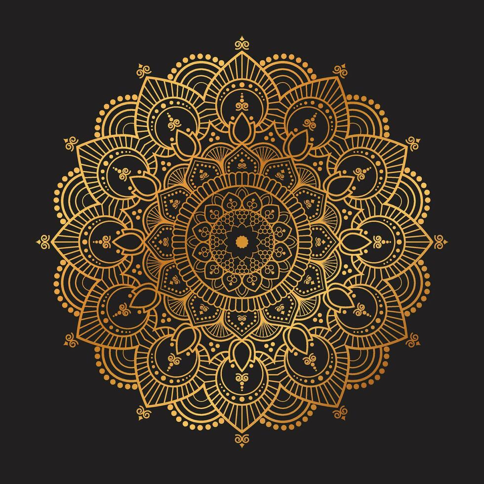dourado luxo mandala vetor projeto, mandala para hena, mehndi, tatuagem, decorativo étnico ornamental elementos, oriental padrões