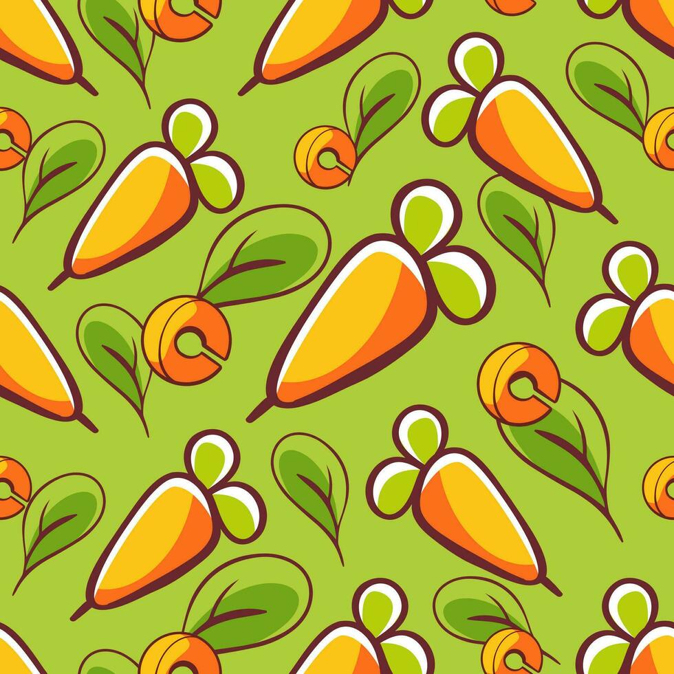 vetor padronizar com cenouras dentro uma fofa desenho animado estilo.