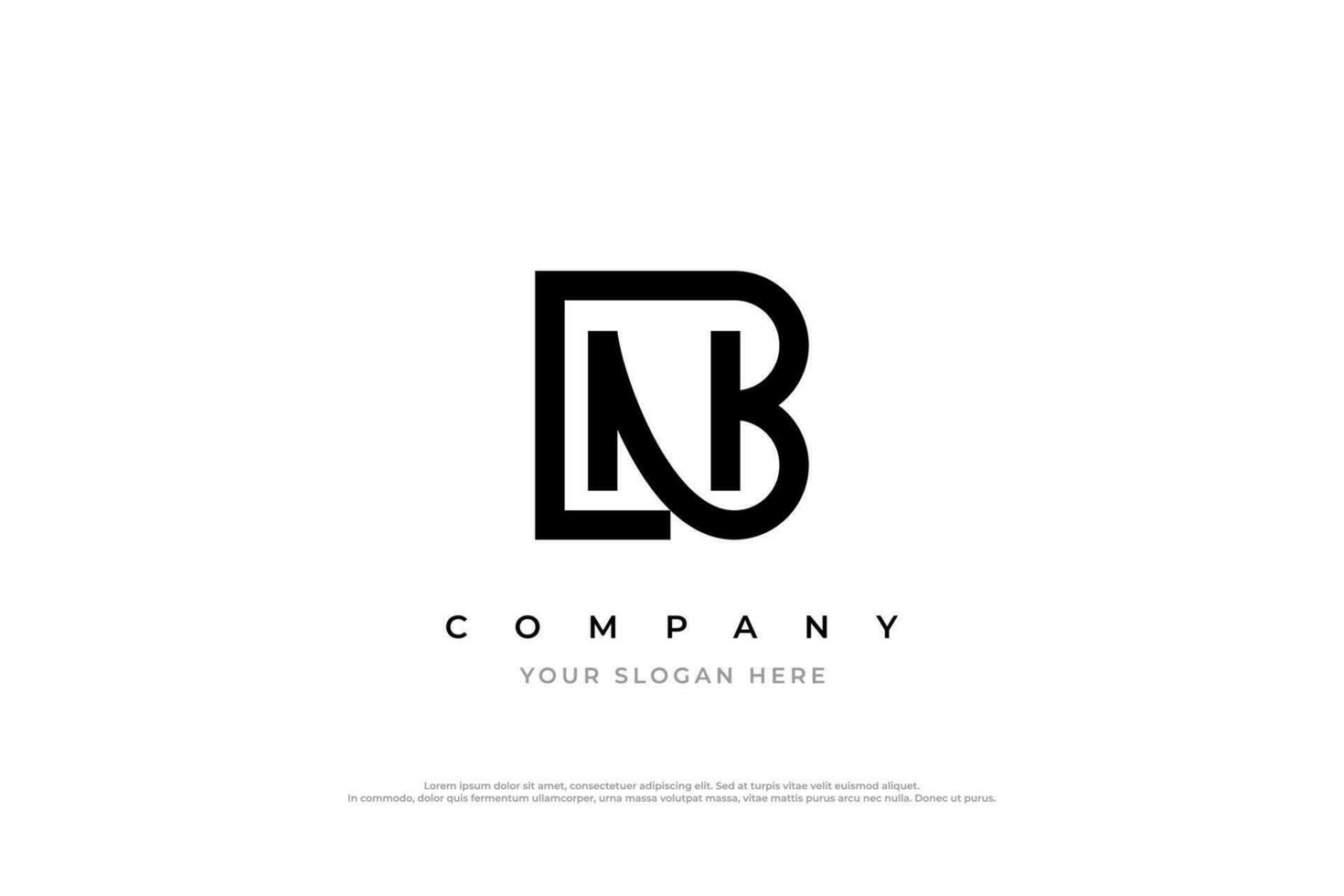 inicial carta nb logotipo ou bn monograma logotipo Projeto vetor