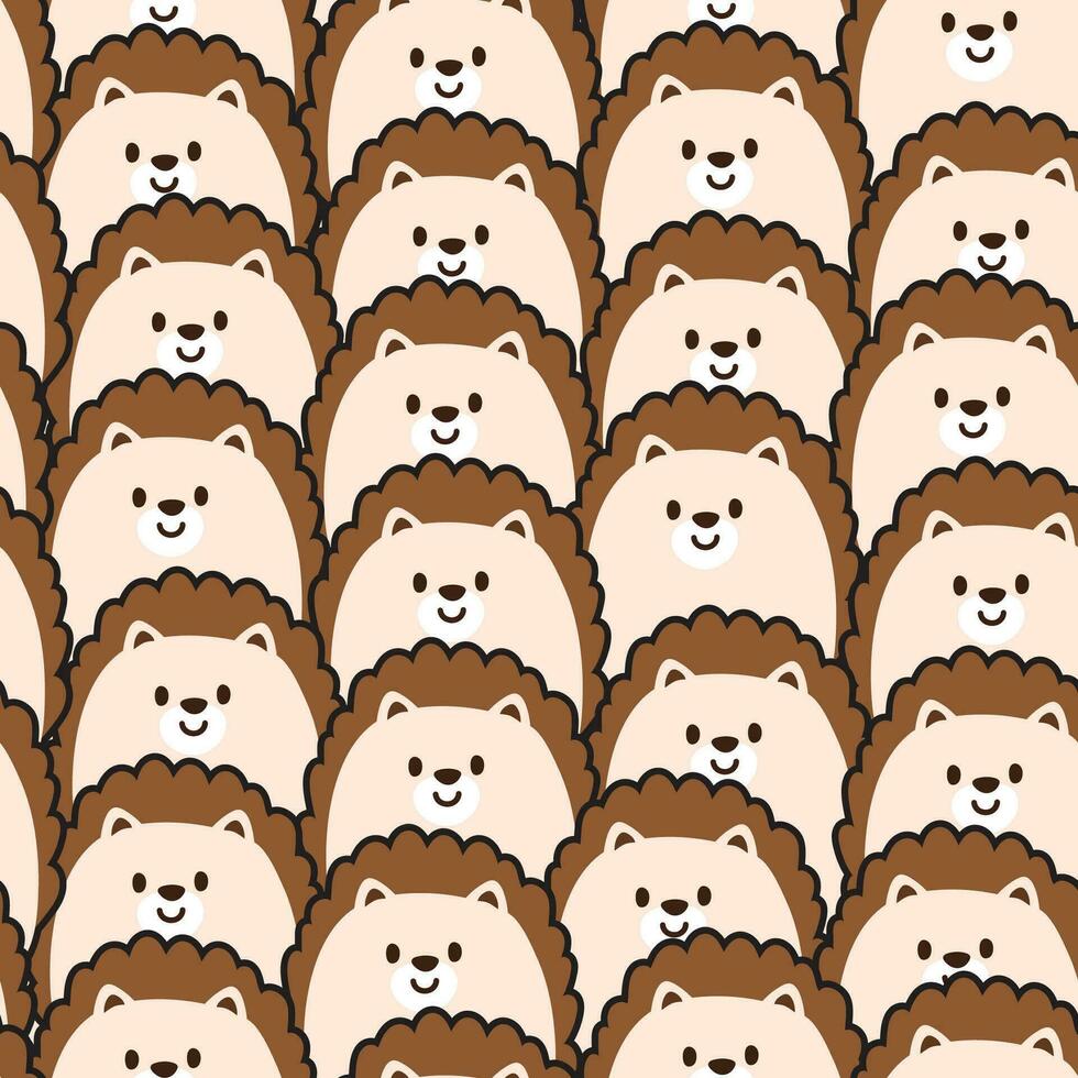 repetir.sem costura padronizar do fofa ouriço plano de fundo.selvagem animal personagem design.imagem para cartão, pôster, adesivo.kawaii.vector.illustration. vetor