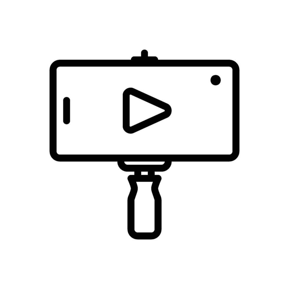 vlogging ícone com Smartphone dentro monopé vetor