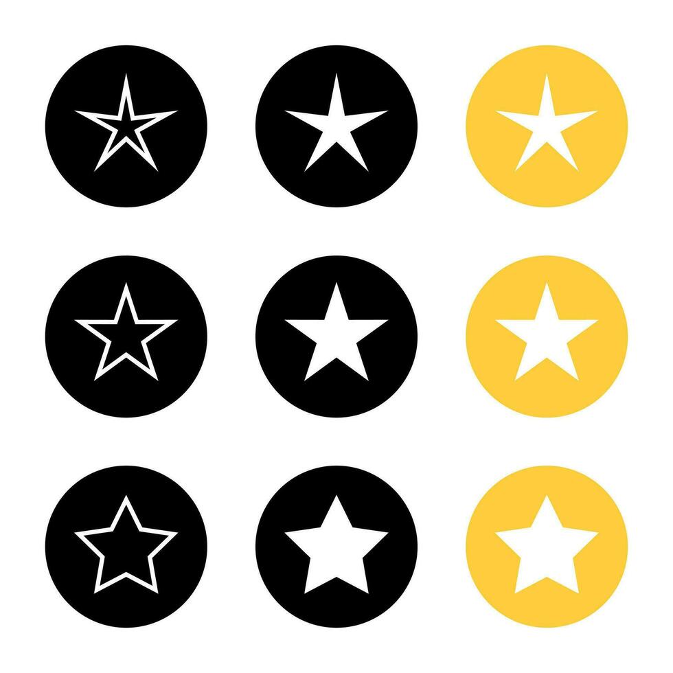 Estrela ícone vetor dentro círculo. favorito botão dentro variação estilo