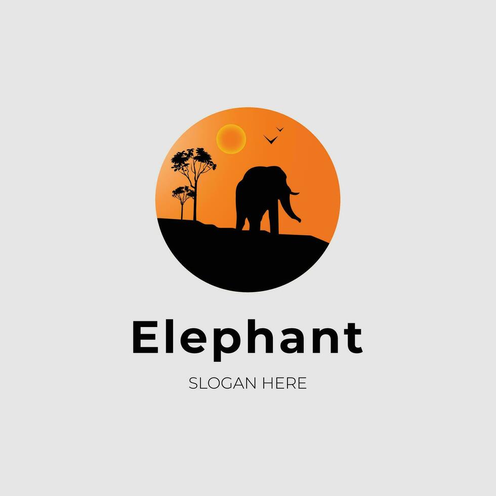 modelo de design de logotipo de elefante vetor