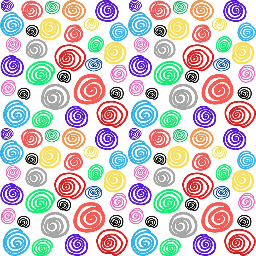 abstrato colorida espiral linha arte rabisco padronizar fundo vetor
