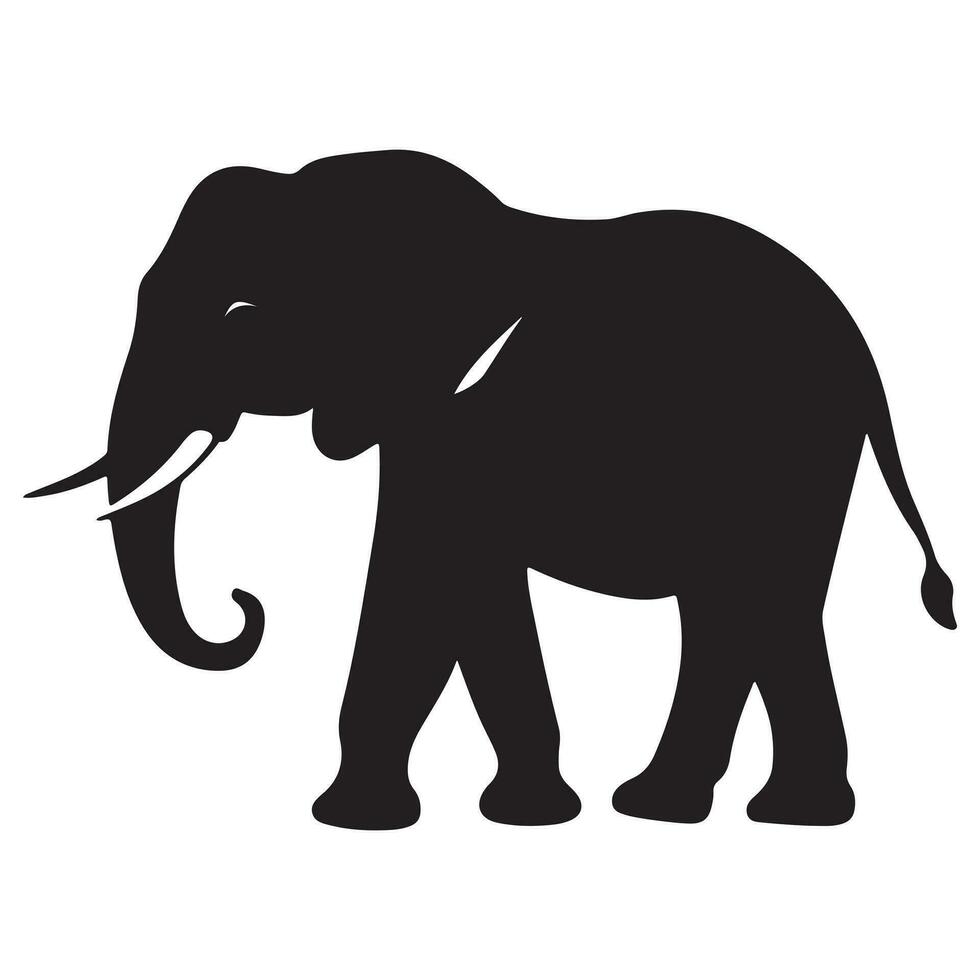 elefante Preto silhueta vetor