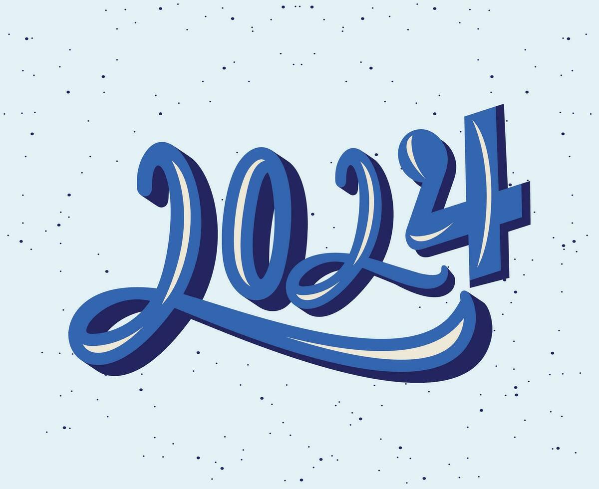 feliz Novo ano 2024 feriado abstrato azul gráfico Projeto vetor logotipo símbolo ilustração