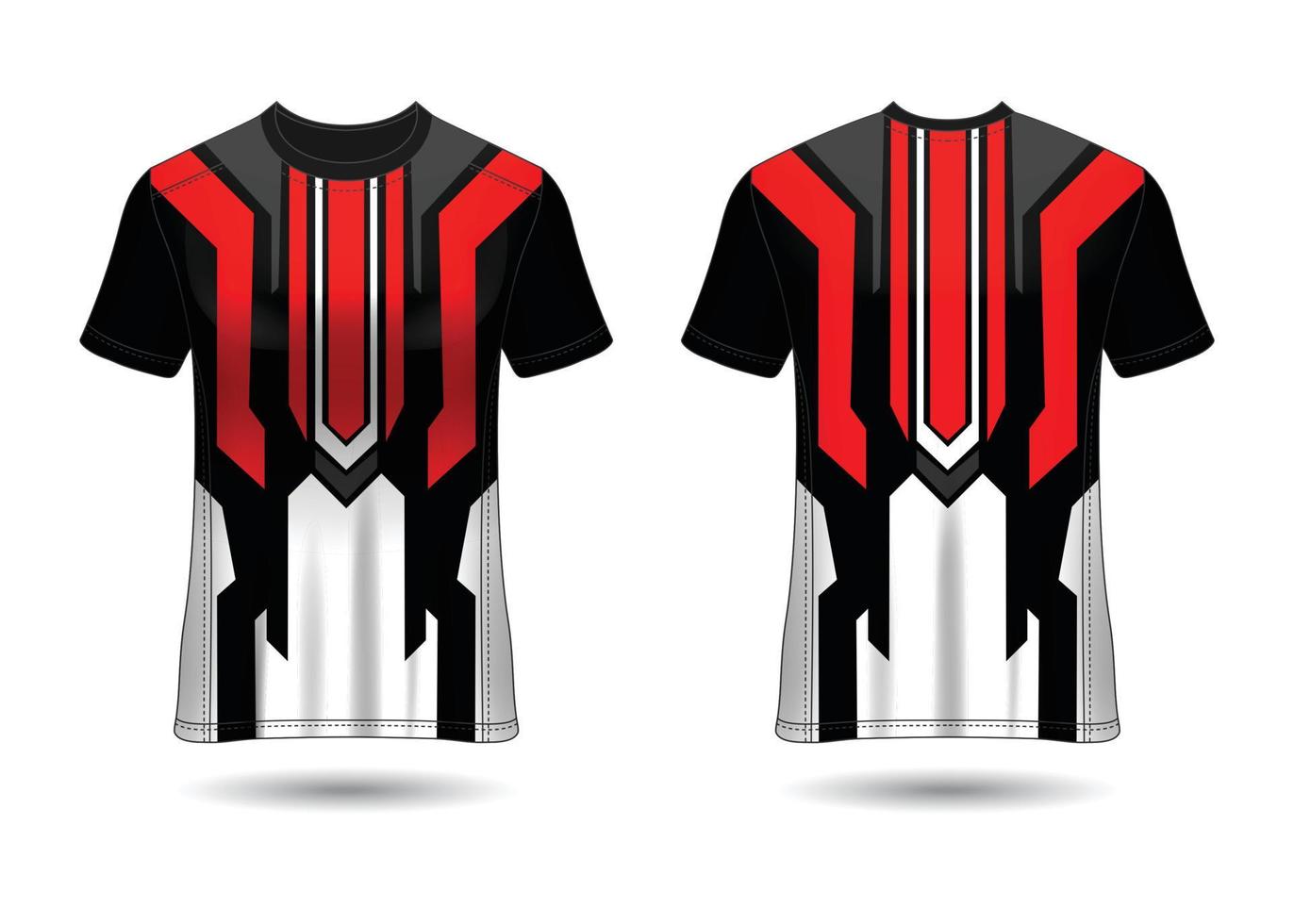 design de esporte de t-shirt. camisa de corrida. vista frontal e traseira uniforme. vetor