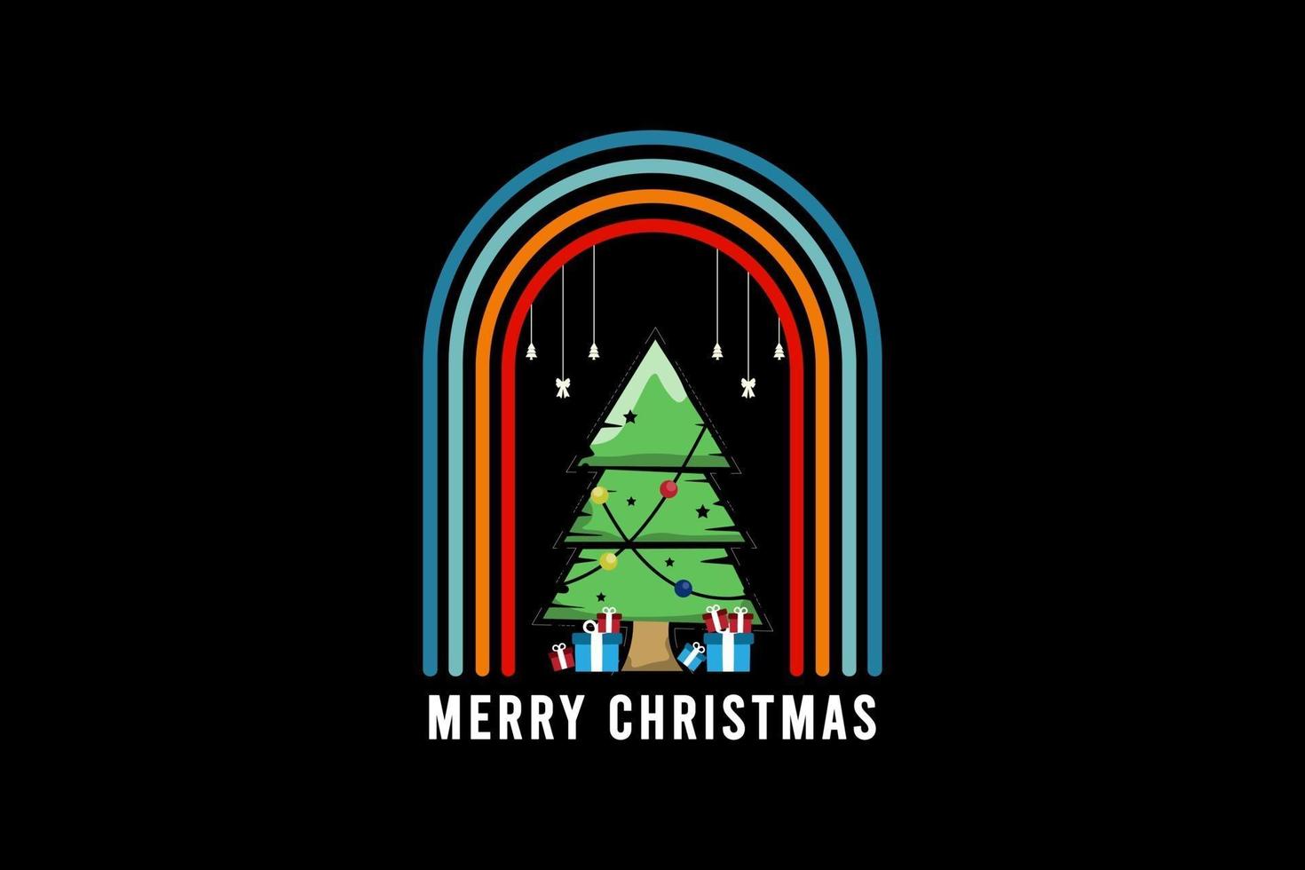 feliz natal, cipreste design retro vintage vetor