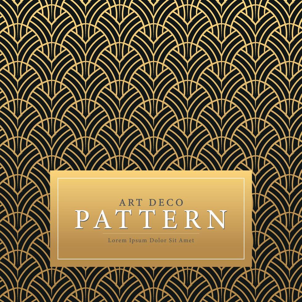 padrão dourado art déco vetor