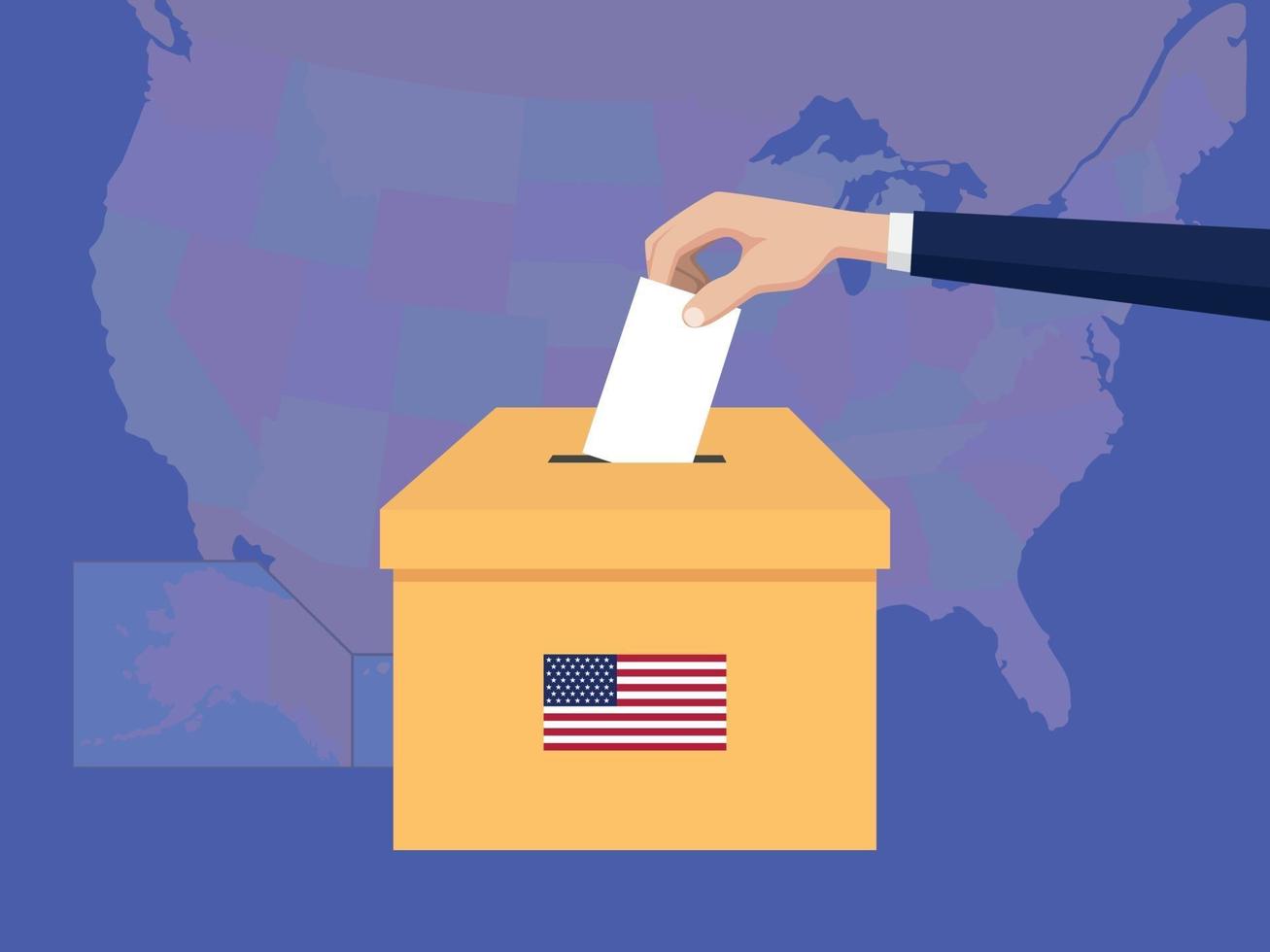 ilustração do conceito de voto eleitoral dos estados unidos eua américa vetor