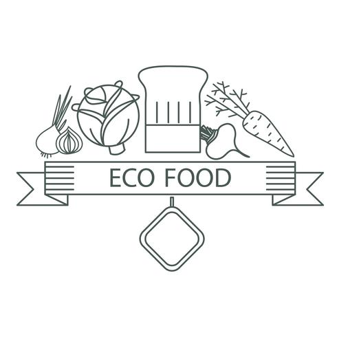 alimento ecológico de crachá vetor