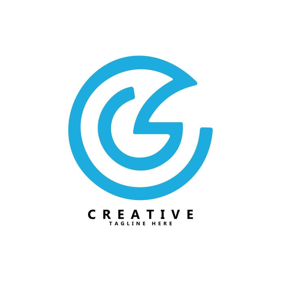 design de logotipo de carta cg vetor