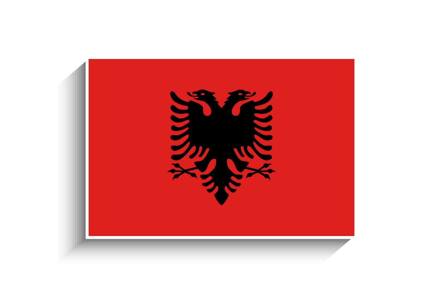 plano retângulo Albânia bandeira ícone vetor