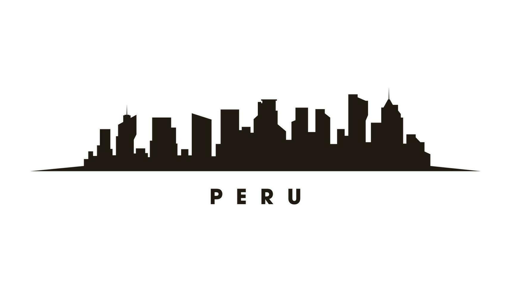 Lima Peru Horizonte e marcos silhueta vetor