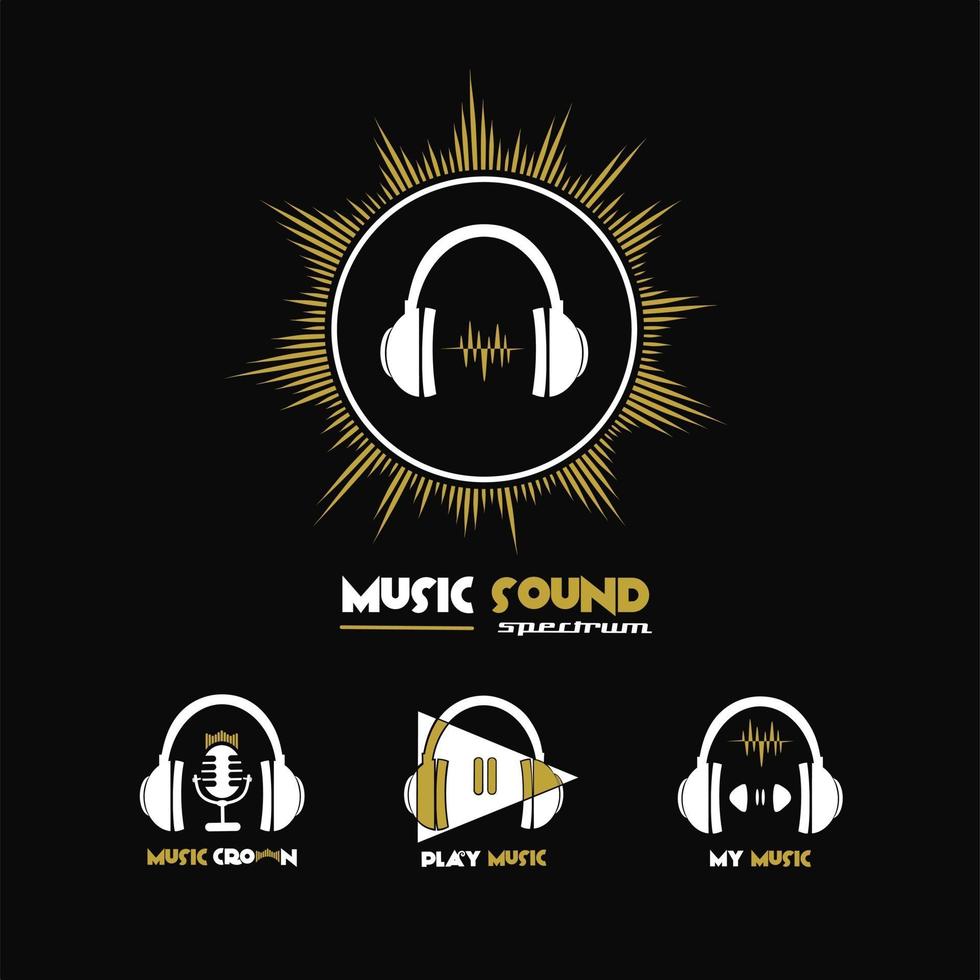 coleção de elementos de design de logotipo de música vetor