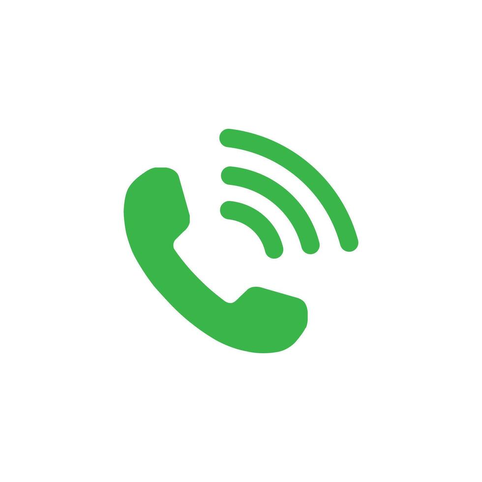 verde toque telefone ícone vetor. Telefone ícone símbolo isolado em branco fundo. ligar ícone vetor