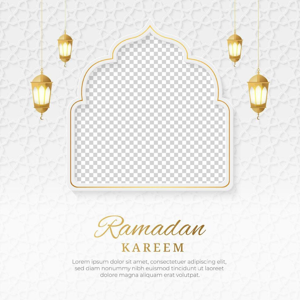 Ramadã kareem islâmico quadro, Armação com elegante arabesco padronizar vetor