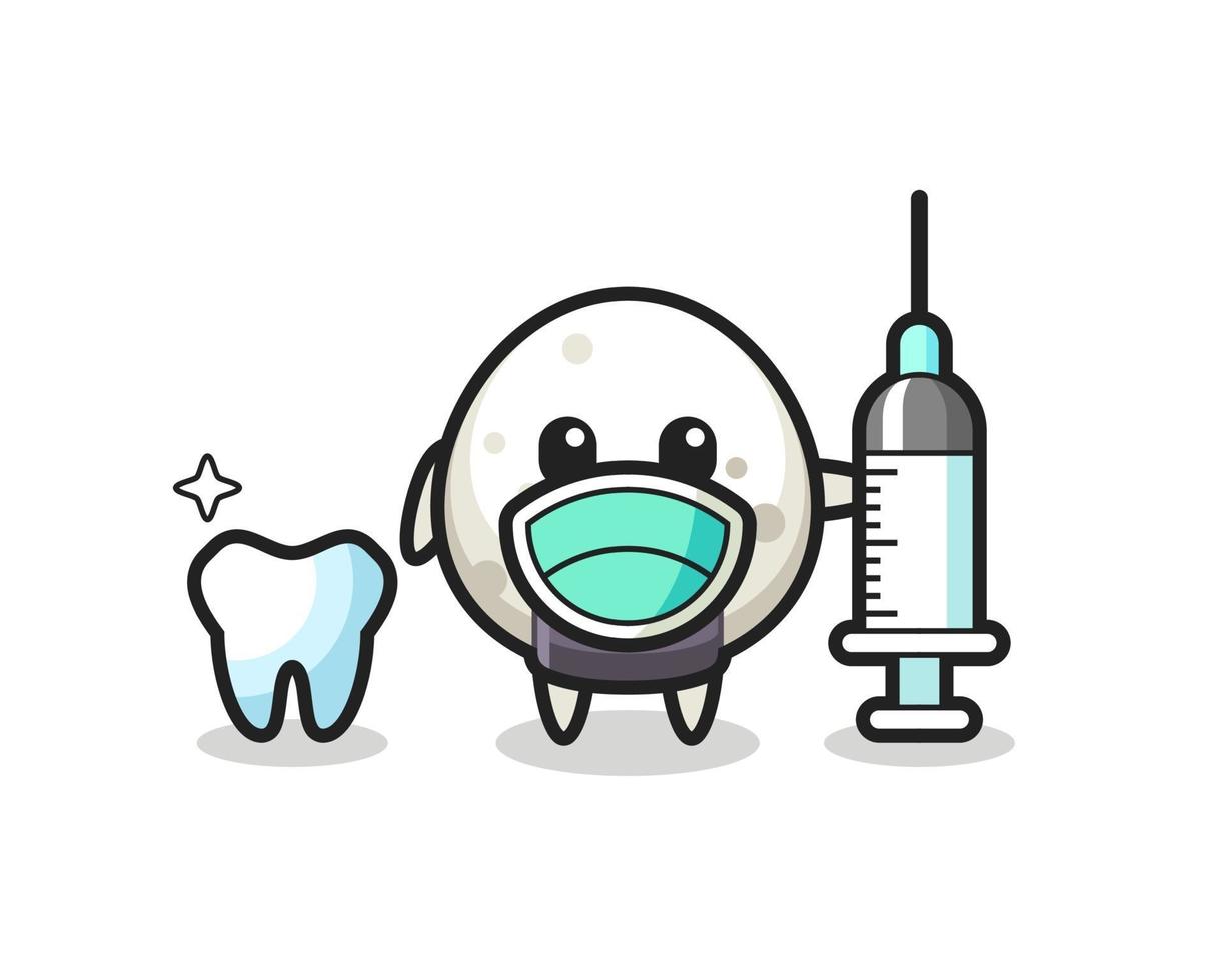 personagem mascote de onigiri como dentista vetor