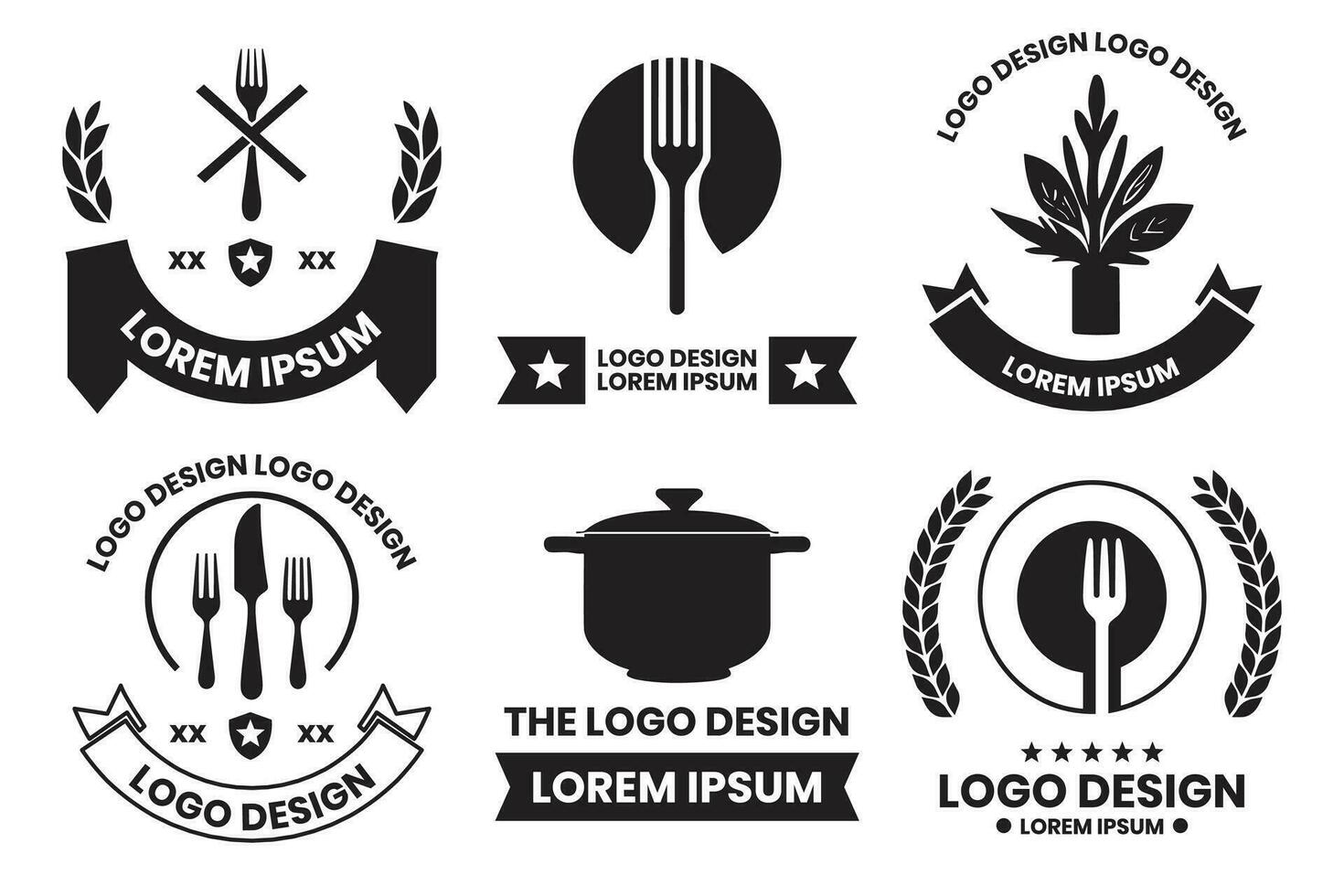 garfo e cozinha equipamento logotipo para restaurante dentro vintage estilo vetor