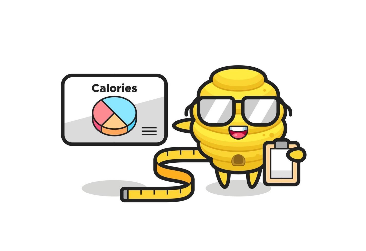 ilustração do mascote da colmeia de abelhas como nutricionista vetor