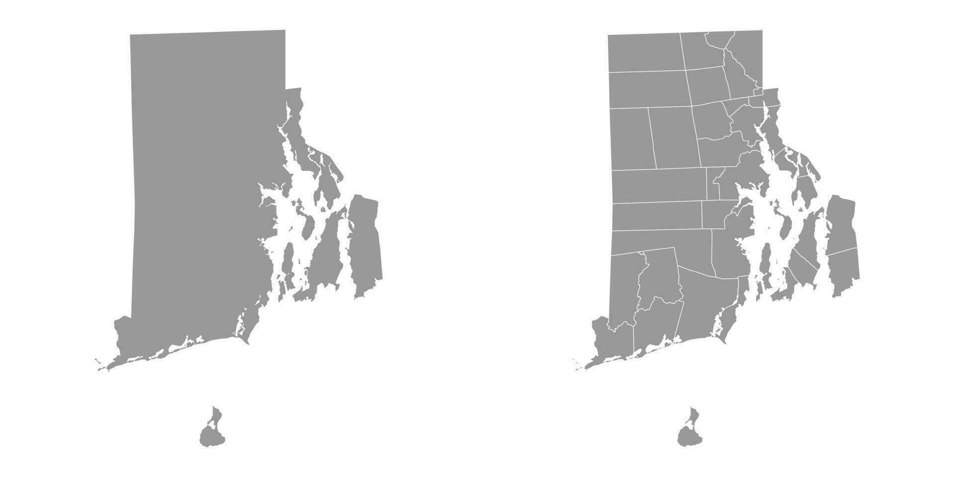 Rhode ilha Estado cinzento mapas. vetor ilustração.