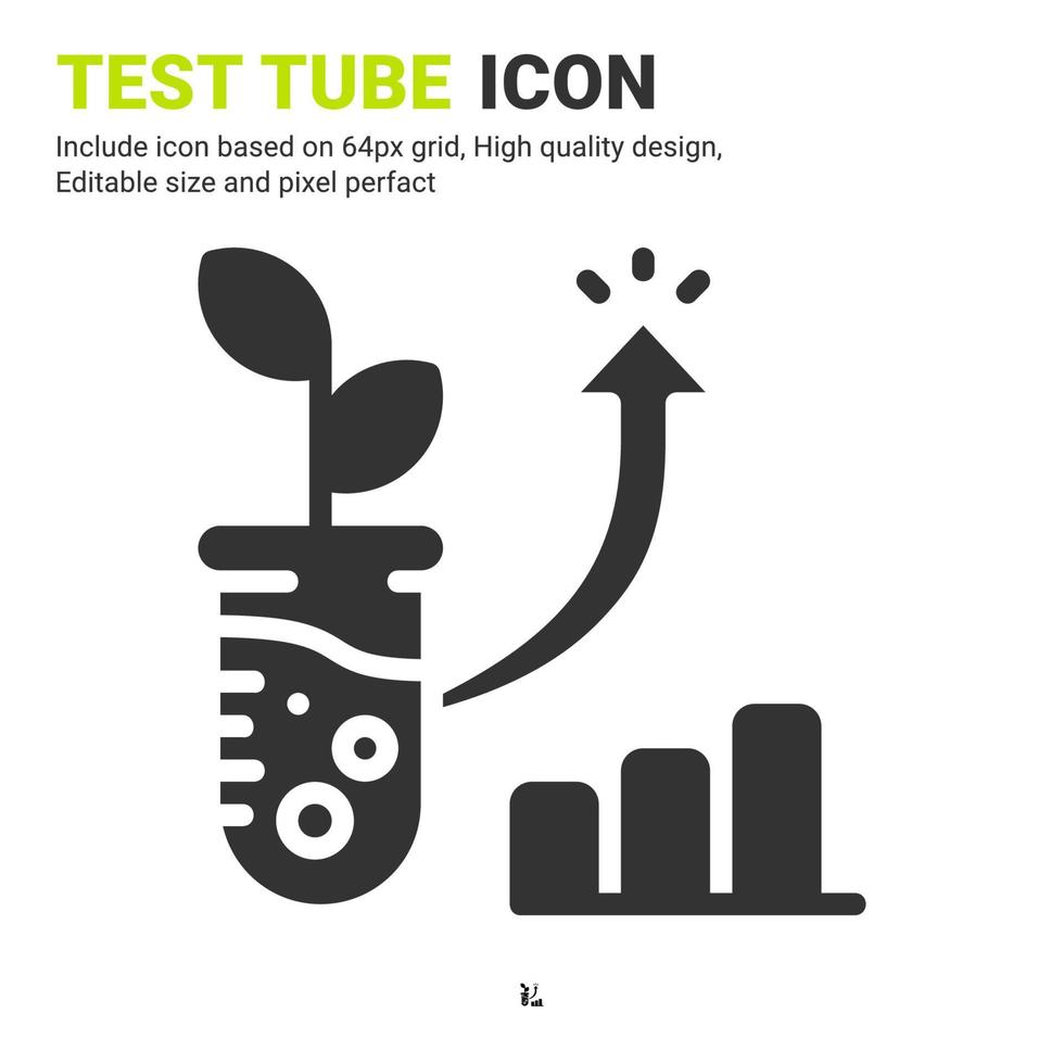 vetor de ícone do tubo de ensaio com estilo simples, isolado no fundo branco. ilustração vetorial conceito de ícone de símbolo de sinal de laboratório para agricultura digital, logotipo, negócios, agricultura, aplicativos e todos os projetos