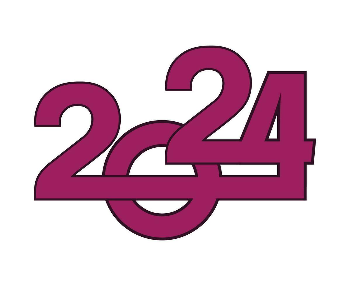 2024 feliz Novo ano abstrato roxa gráfico Projeto vetor logotipo símbolo ilustração