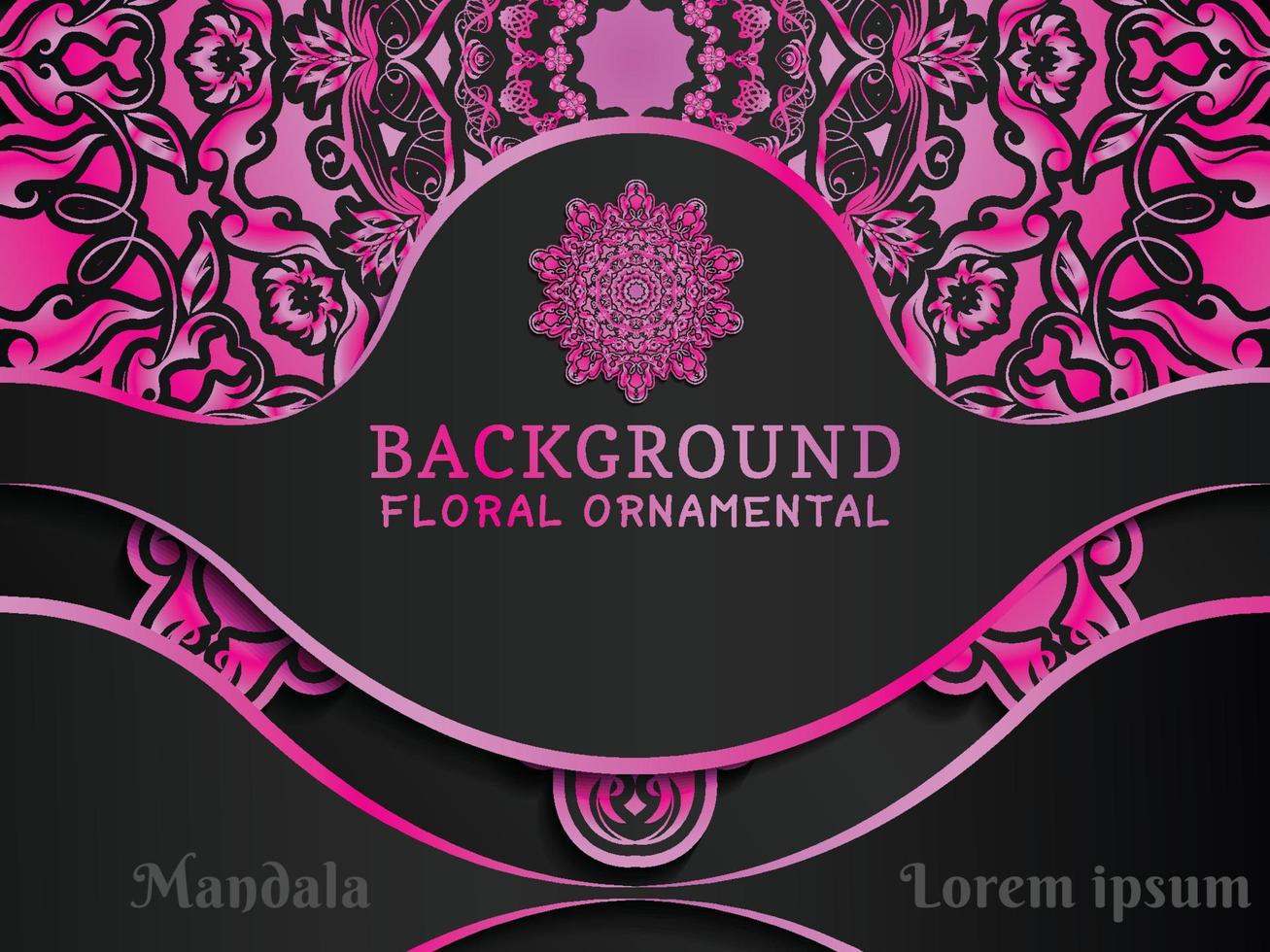 fundo decorativo de mandalas gradiente de cor rosa vetor