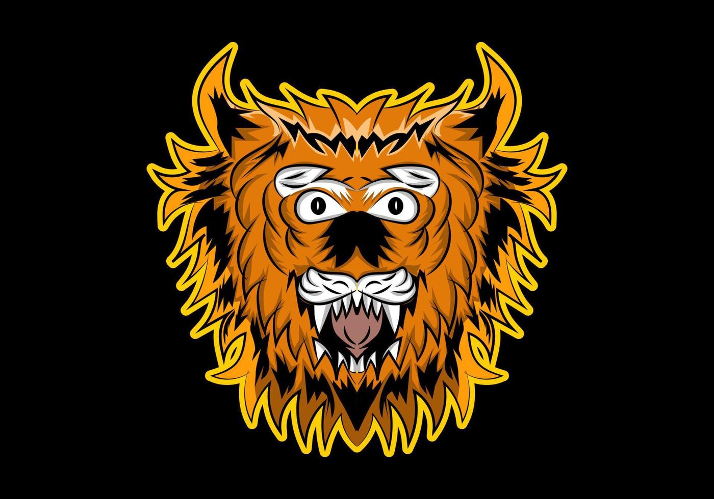 ilustração do mascote da cabeça de um leão vetor