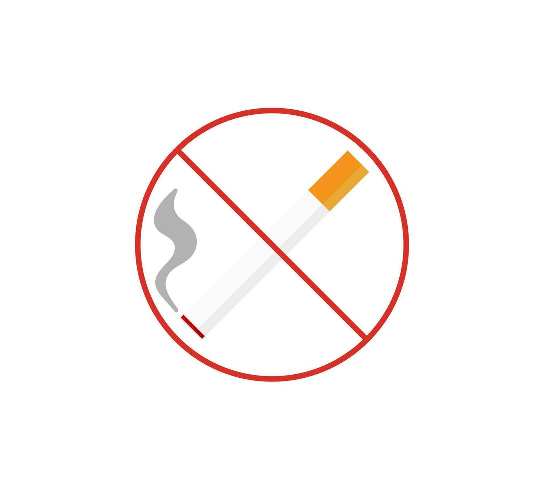 não fumar logotipo. ícone de sinal proibido. estilo de design plano. ilustração vetorial vetor