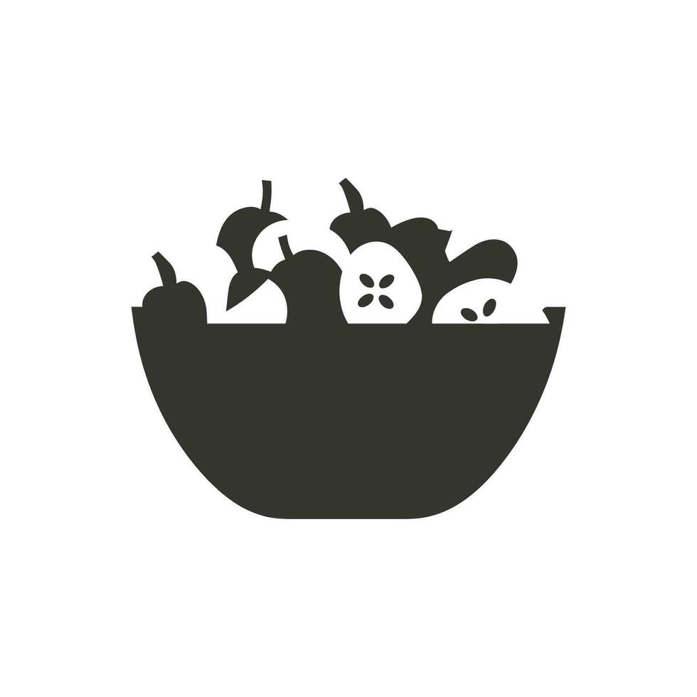 fruta salada ícone em branco fundo - simples vetor ilustração