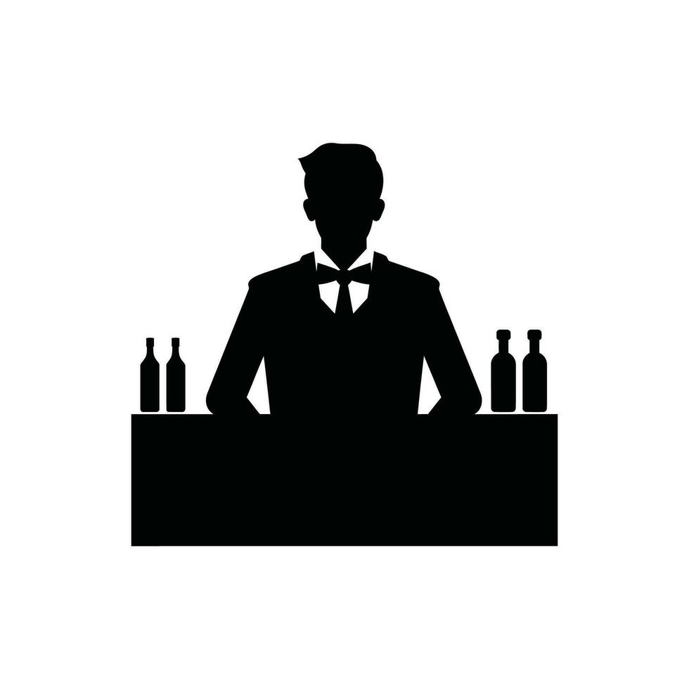 barman ícone em branco fundo - simples vetor ilustração