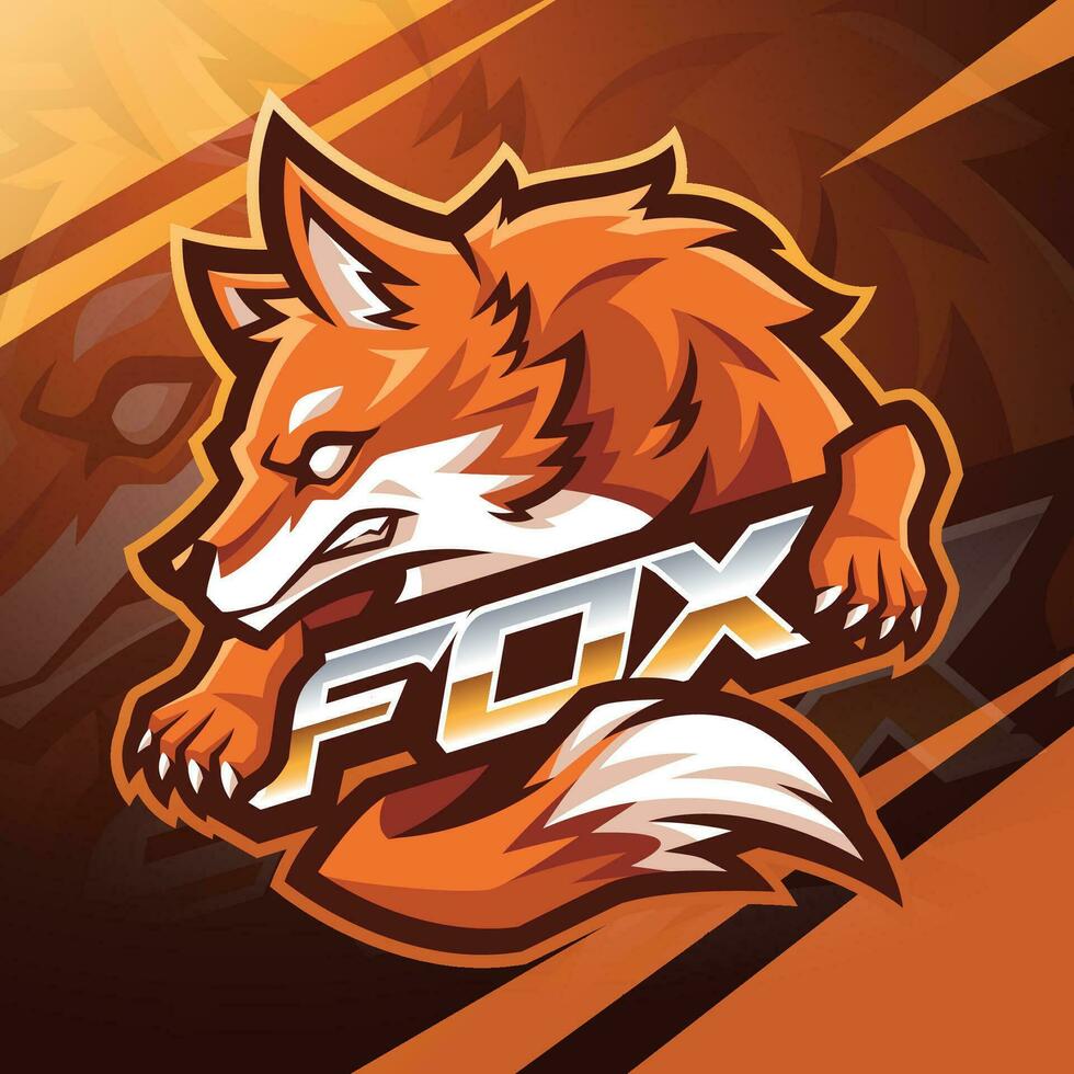 design de logotipo de mascote fox esport vetor